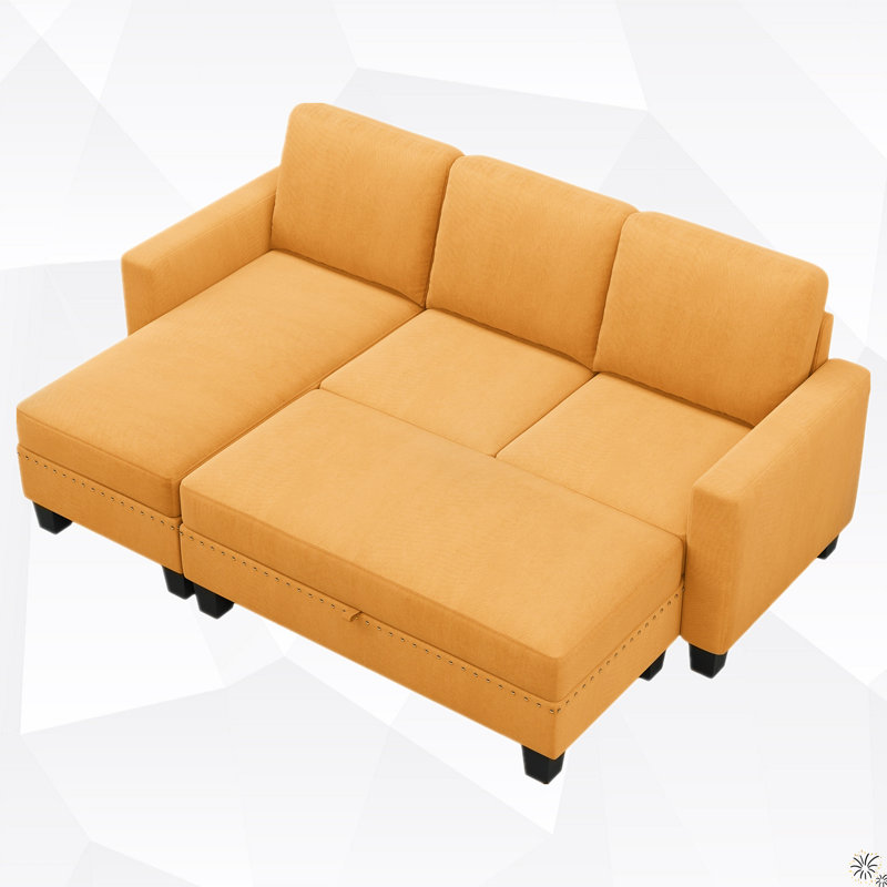 Latitude Run® 3 Piece Upholstered Chaise Sectional Wayfair